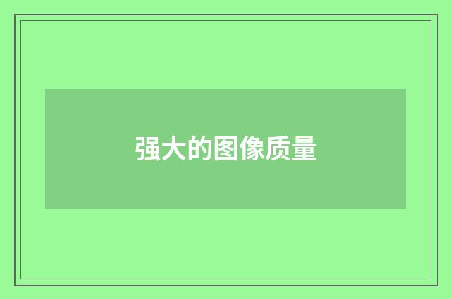 强大的图像质量