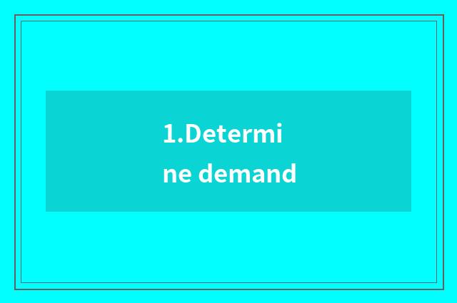 1.Determine demand