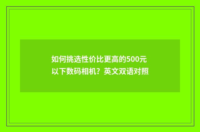 如何挑选性价比更高的500元以下数码相机？英文双语对照