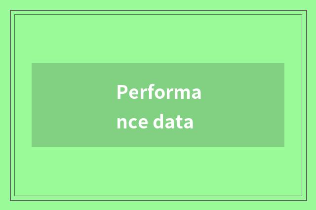 Performance data