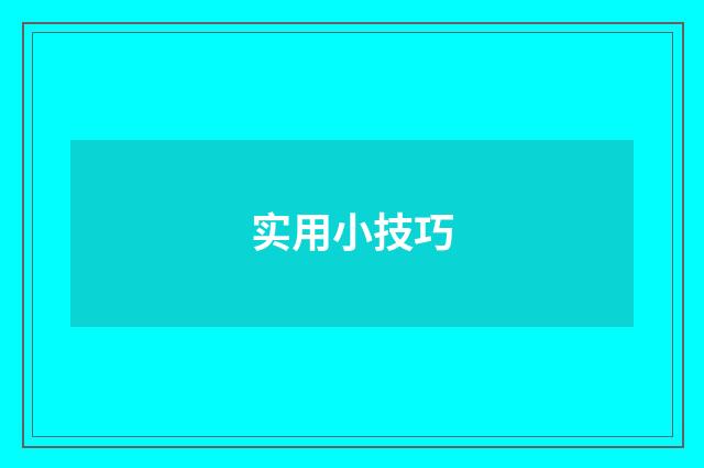实用小技巧