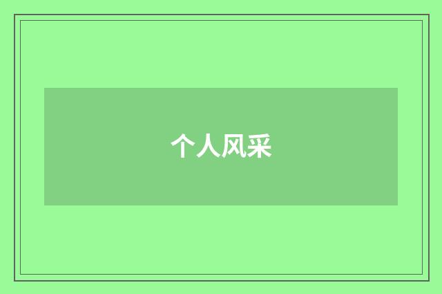个人风采