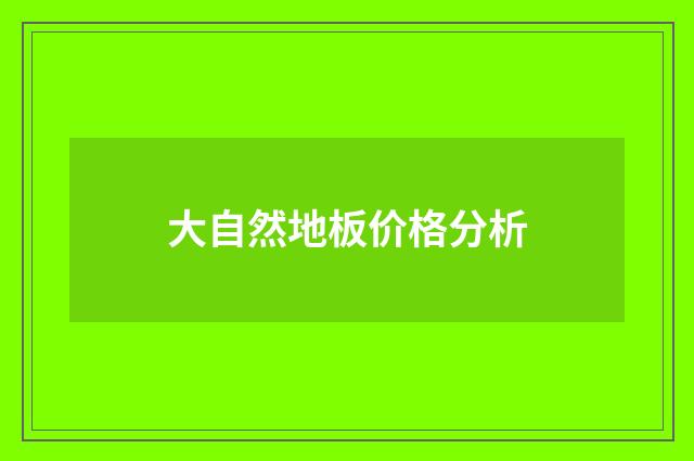 大自然地板价格分析