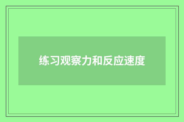 练习观察力和反应速度