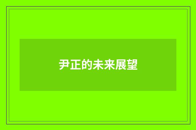 尹正的未来展望