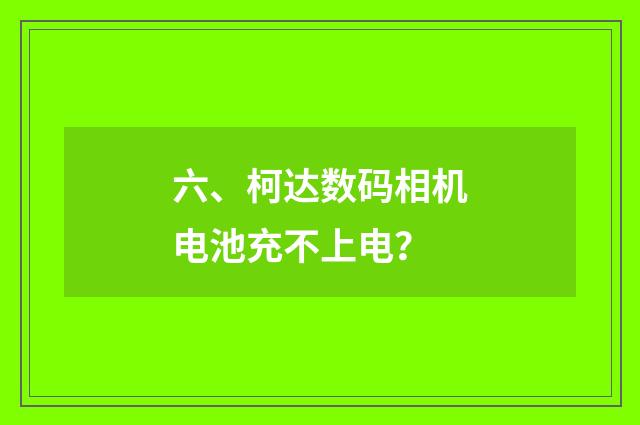 六、柯达数码相机电池充不上电？