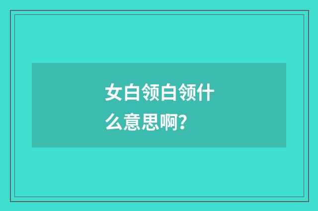 女白领白领什么意思啊?