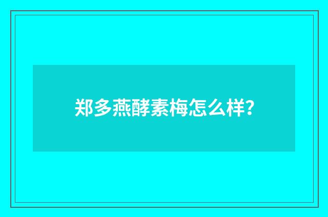 郑多燕酵素梅怎么样？