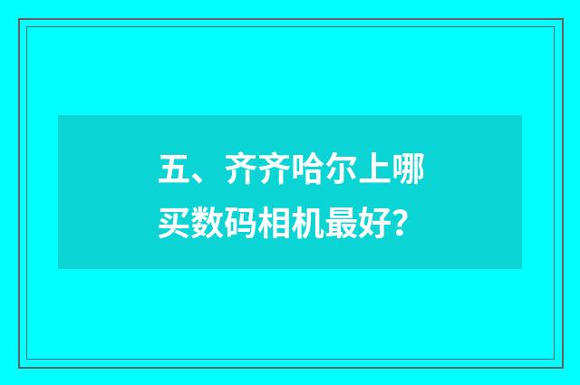 五、齐齐哈尔上哪买数码相机最好？
