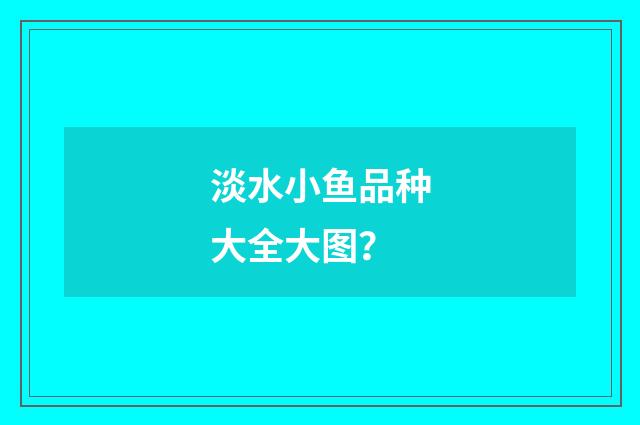 淡水小鱼品种大全大图？