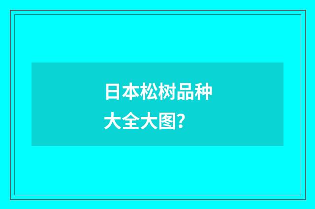 日本松树品种大全大图？