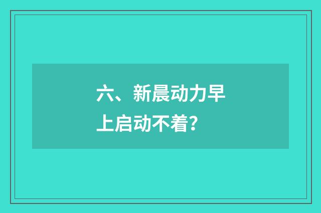 六、新晨动力早上启动不着？