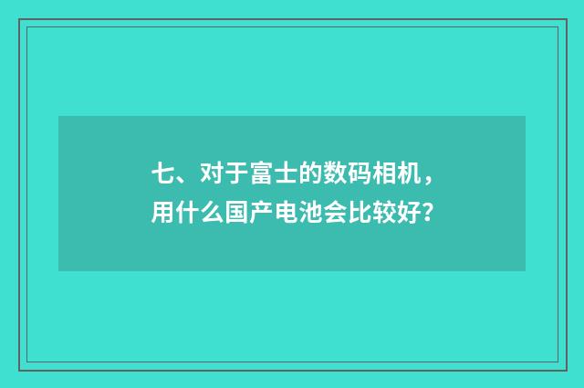 七、对于富士的数码相机，用什么国产电池会比较好？