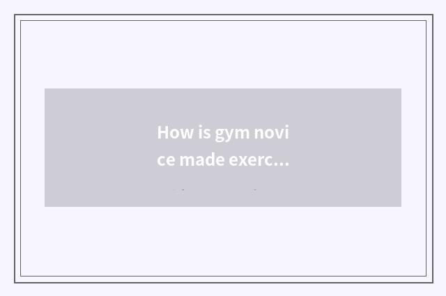 How is gym novice made exercise a plan?