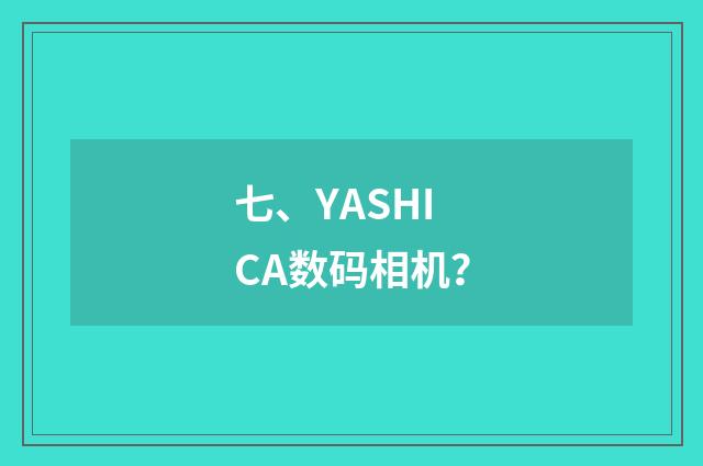 七、YASHICA数码相机？