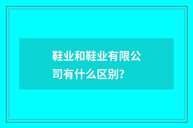 鞋业和鞋业有限公司有什么区别?