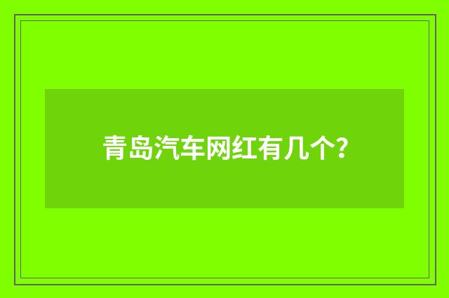 青岛汽车网红有几个？