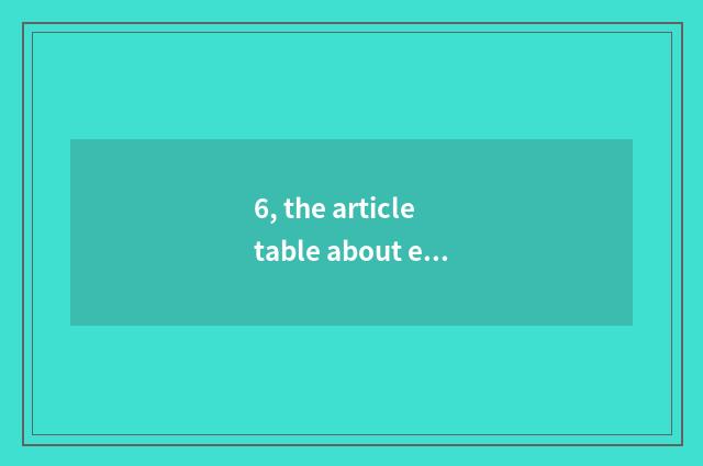 6, the article table about electronic game?