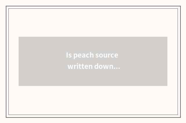 Is peach source written down how to feed a meal?