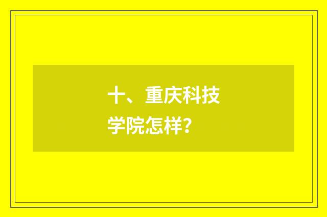十、重庆科技学院怎样？