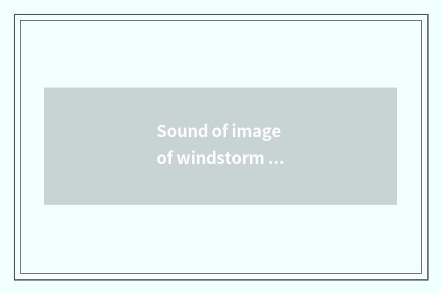 Sound of image of windstorm of method of screen of cut of windstorm image sound 