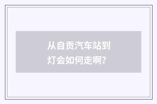 从自贡汽车站到灯会如何走啊？