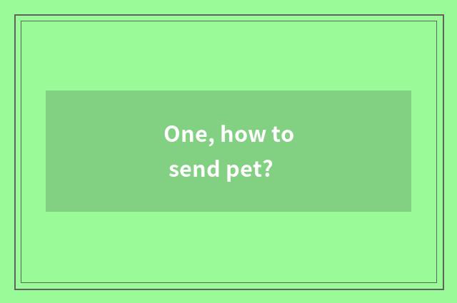 One, how to send pet?