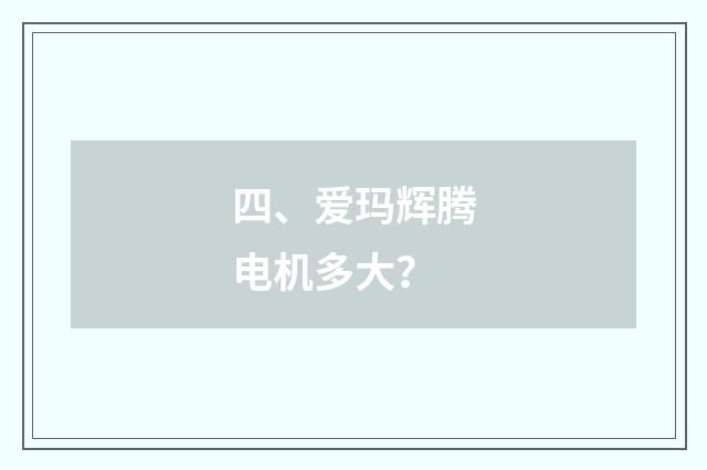 四、爱玛辉腾电机多大？