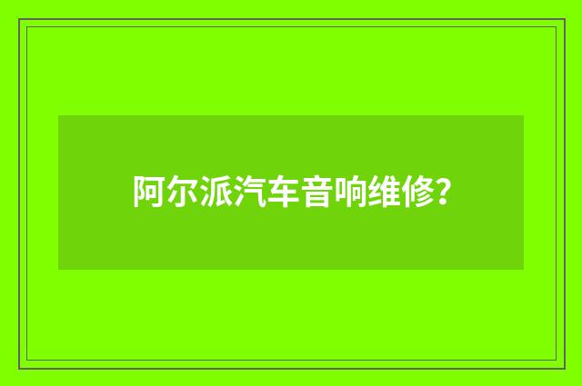 阿尔派汽车音响维修？