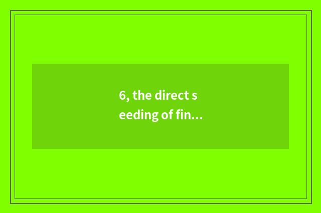 6, the direct seeding of finance and economics of tomato finance and economics h
