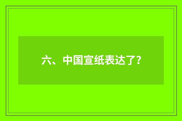 六、中国宣纸表达了？