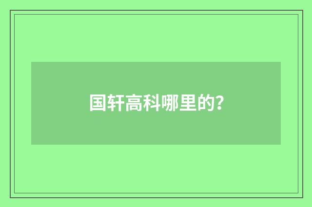 国轩高科哪里的？
