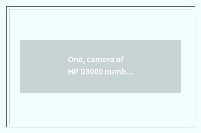 One, camera of HP D3000 number how?