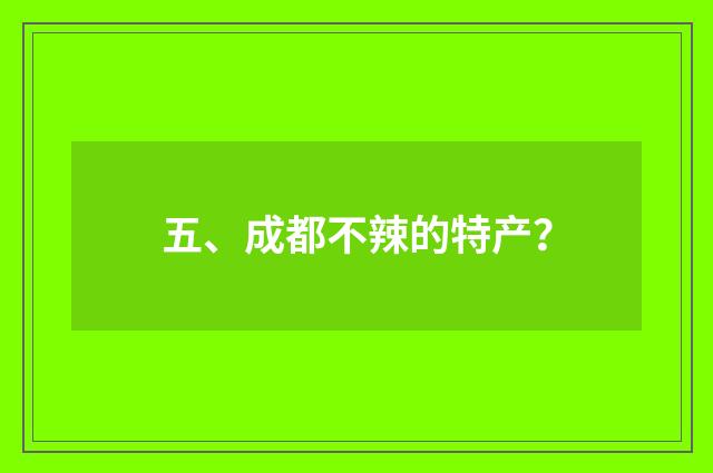 五、成都不辣的特产？
