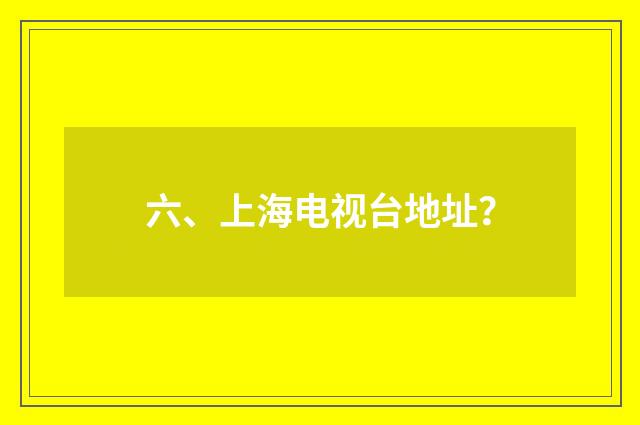 六、上海电视台地址？