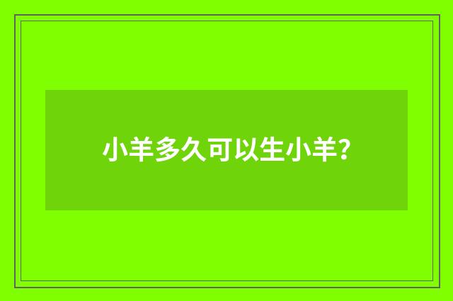 小羊多久可以生小羊？