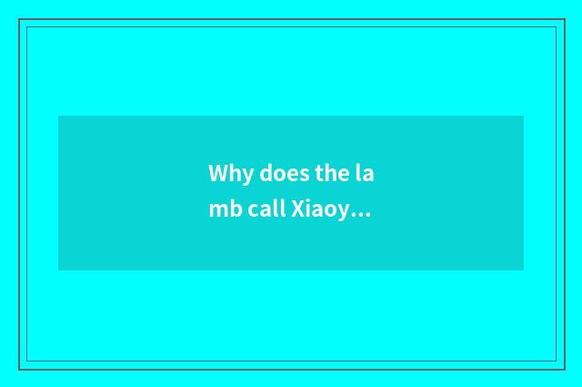 Why does the lamb call Xiaoyang kid?