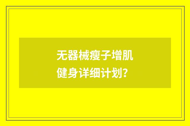 无器械瘦子增肌健身详细计划？