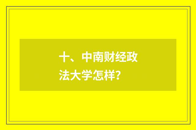十、中南财经政法大学怎样？