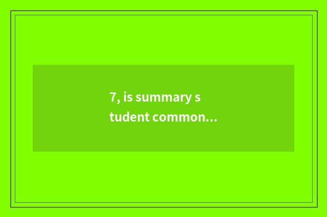 7, is summary student common mental health problem?