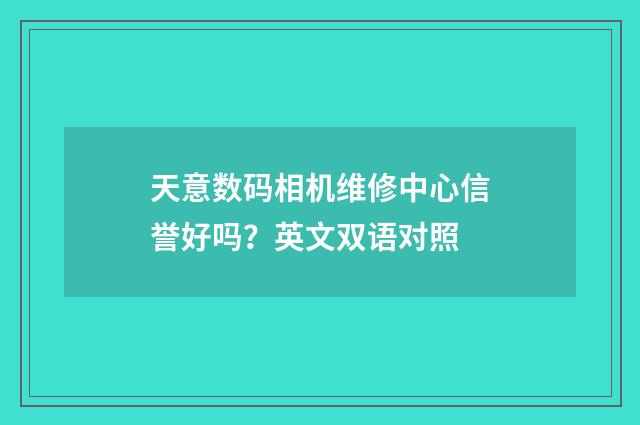 天意数码相机维修中心信誉好吗？英文双语对照