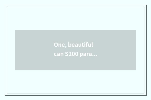 One, beautiful can S200 parameter?