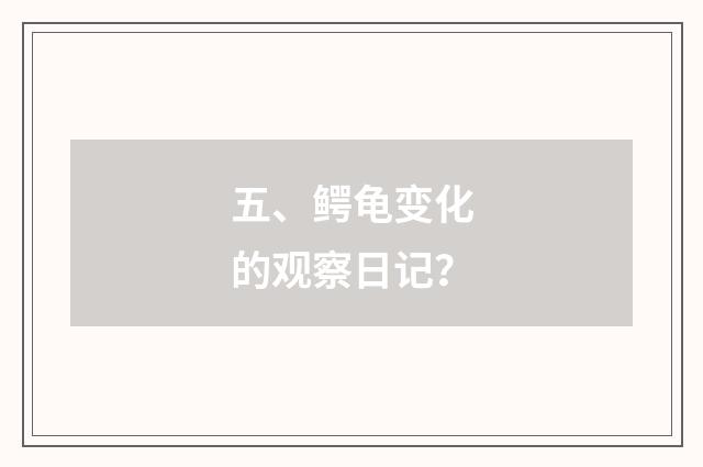 五、鳄龟变化的观察日记？