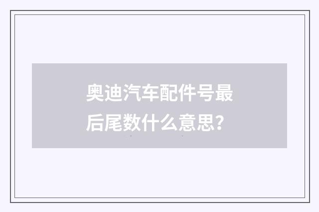 奥迪汽车配件号最后尾数什么意思？