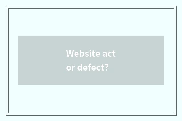 Website actor defect?