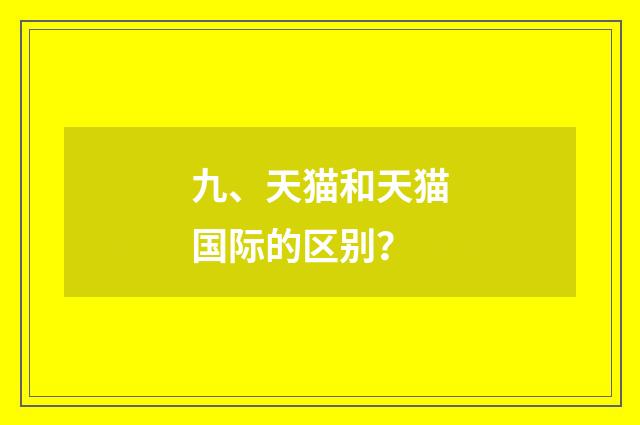 九、天猫和天猫国际的区别？