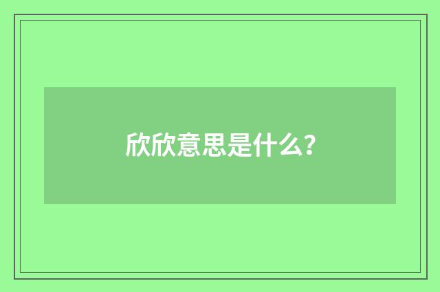 欣欣意思是什么？