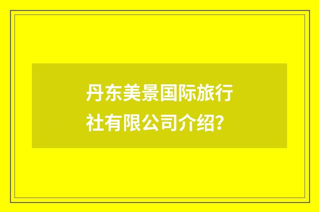 丹东美景国际旅行社有限公司介绍？