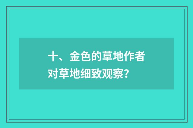 十、金色的草地作者对草地细致观察？
