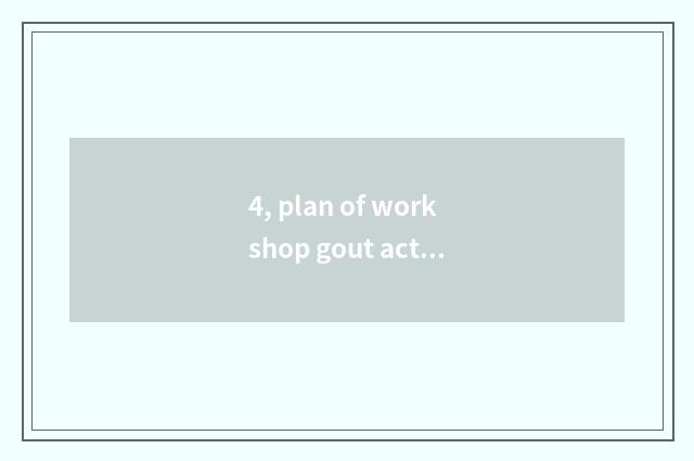 4, plan of workshop gout activity?
